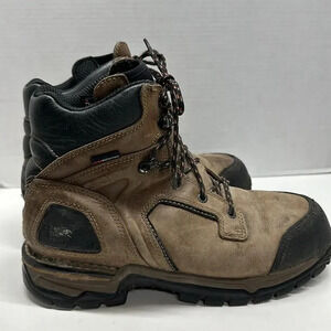 Red Wing Steel Toe Boots ASTM F 2413-11 Brown Lace Up Waterproof Men's Size 10 D